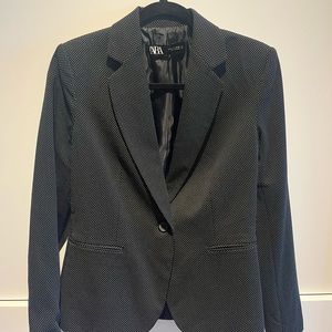 Zara navy polka dot womens suit